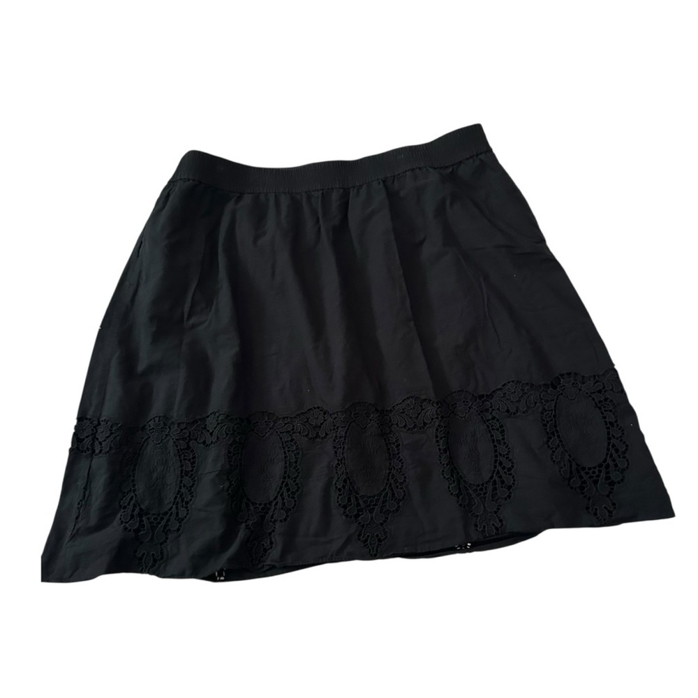 Talbots Black A-Line Skirt with Lace Detail